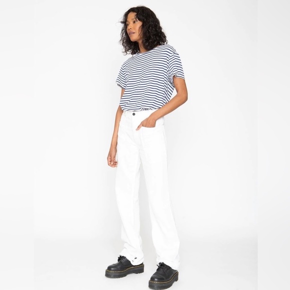 Free People Denim - Free People Sandrine Rose Wide Leg Cargo Pant Jeans Size 26 Dust White NWT